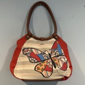 Relic Butterly Tan, Red and Brown Y2K Shoulder Bag